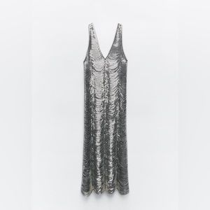 Zara sequin shift dress